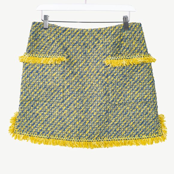 Louis Vuitton Yellow & Blue Cotton-Tweed Mini Skirt - Picture 1 of 9